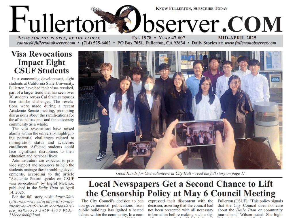 Read the mid-April 2025 Fullerton Observer - Fullerton Observer